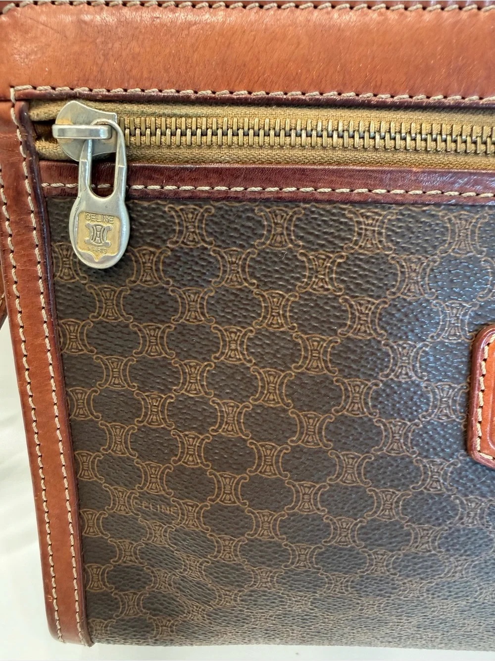 Authentic CELINE Vintage Macadam Monogram Clutch